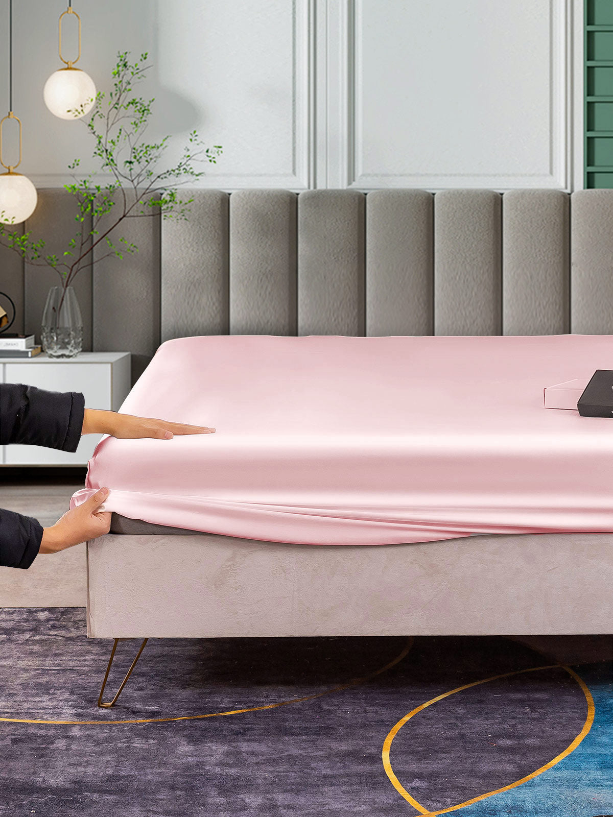 [Rosa] SilkSilky-ES 25Momme Seda Pura Sheet 005