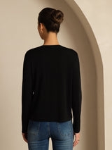 [Negro] SilkSilky-ES Long Sleeve Cárdigan Mujer 002