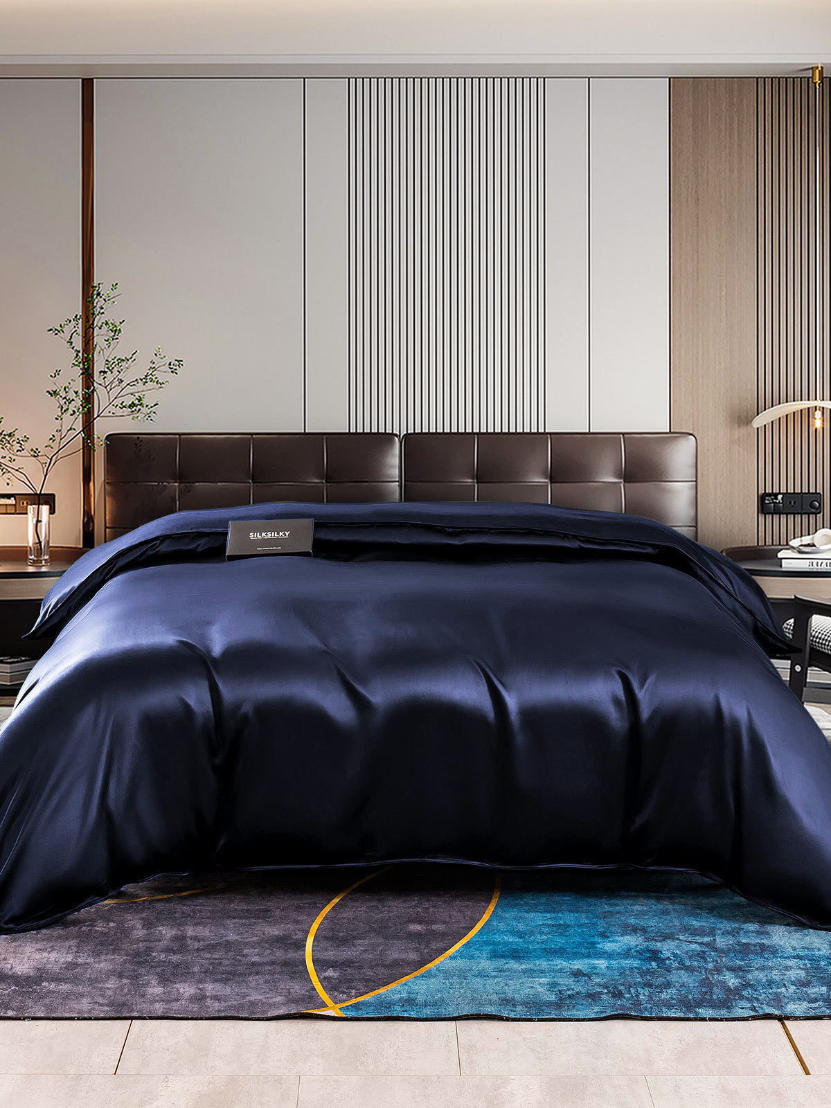 [Azul Oscuro] SilkSilky-ES 22Momme Seda Pura Duvet Cover 001