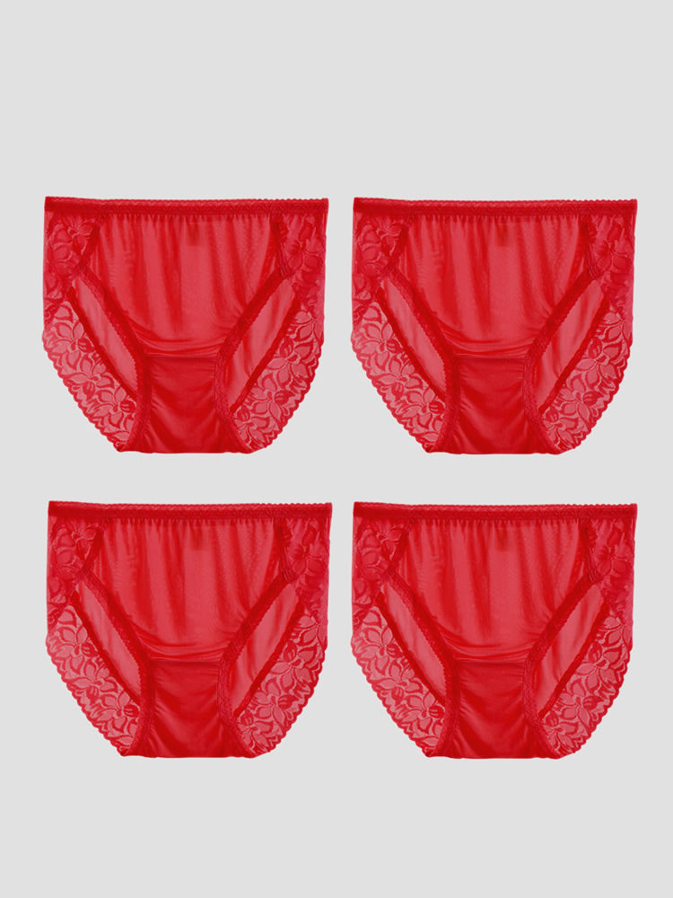 SilkSilky-ES Tejido de seda Panty Rojo 005