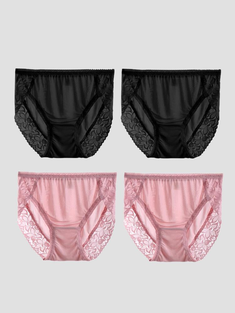 SilkSilky-ES Tejido de seda Panty Negro+Rosa 003