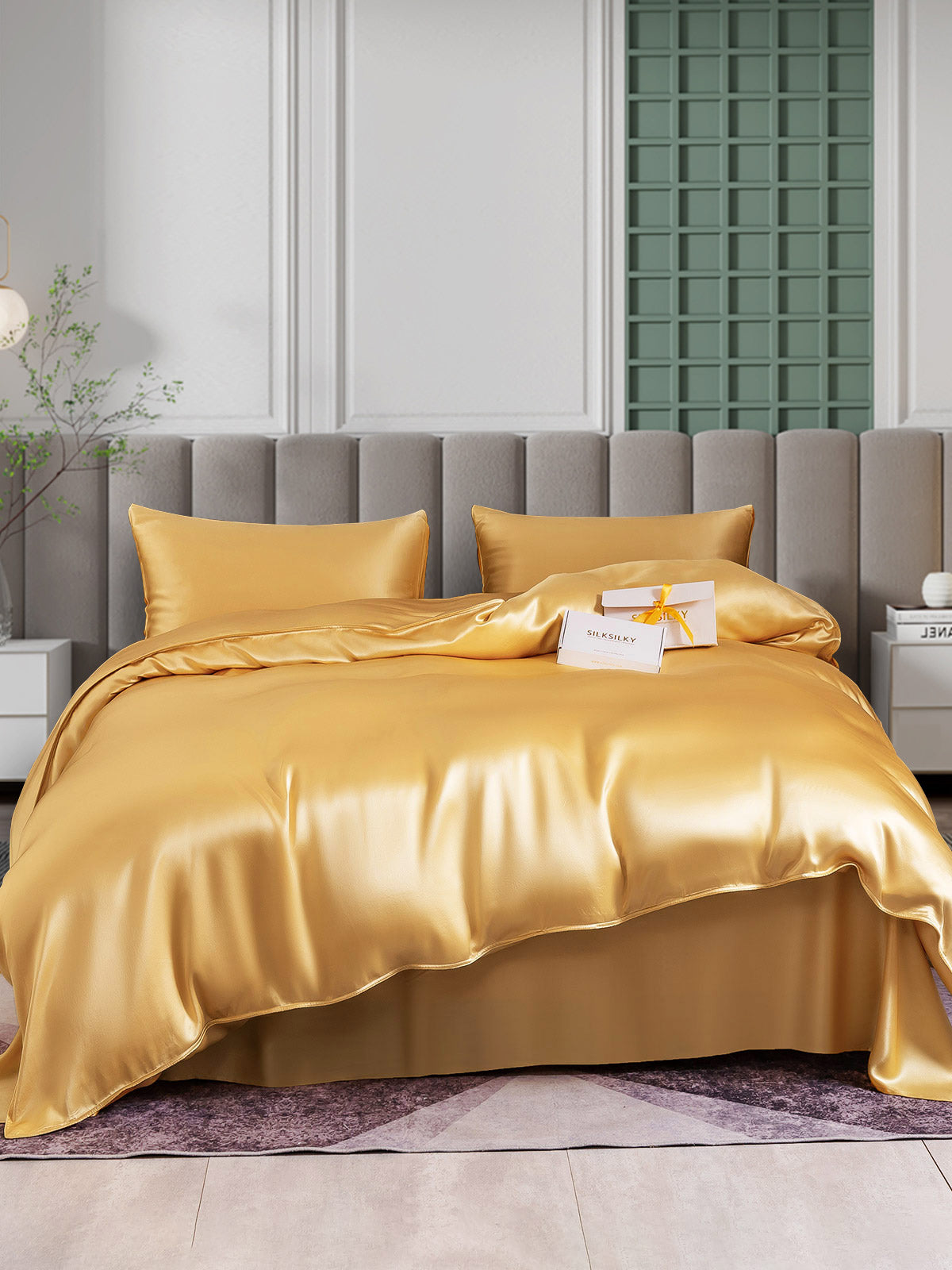 [Champán] SilkSilky-ES 25Momme Seda Pura Bedding Set 002