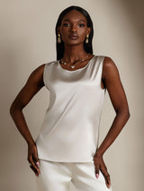 [Gris Claro] SilkSilky-ES Sleeveless Round Neck Top de tirantes 001