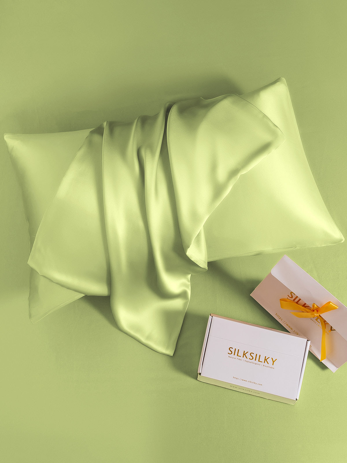 SilkSilky-ES 19Momme Seda Pura Pillowcase MentaVerde 005