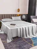 SilkSilky ES 19Momme Seda Pura Bedding Set Plata 003