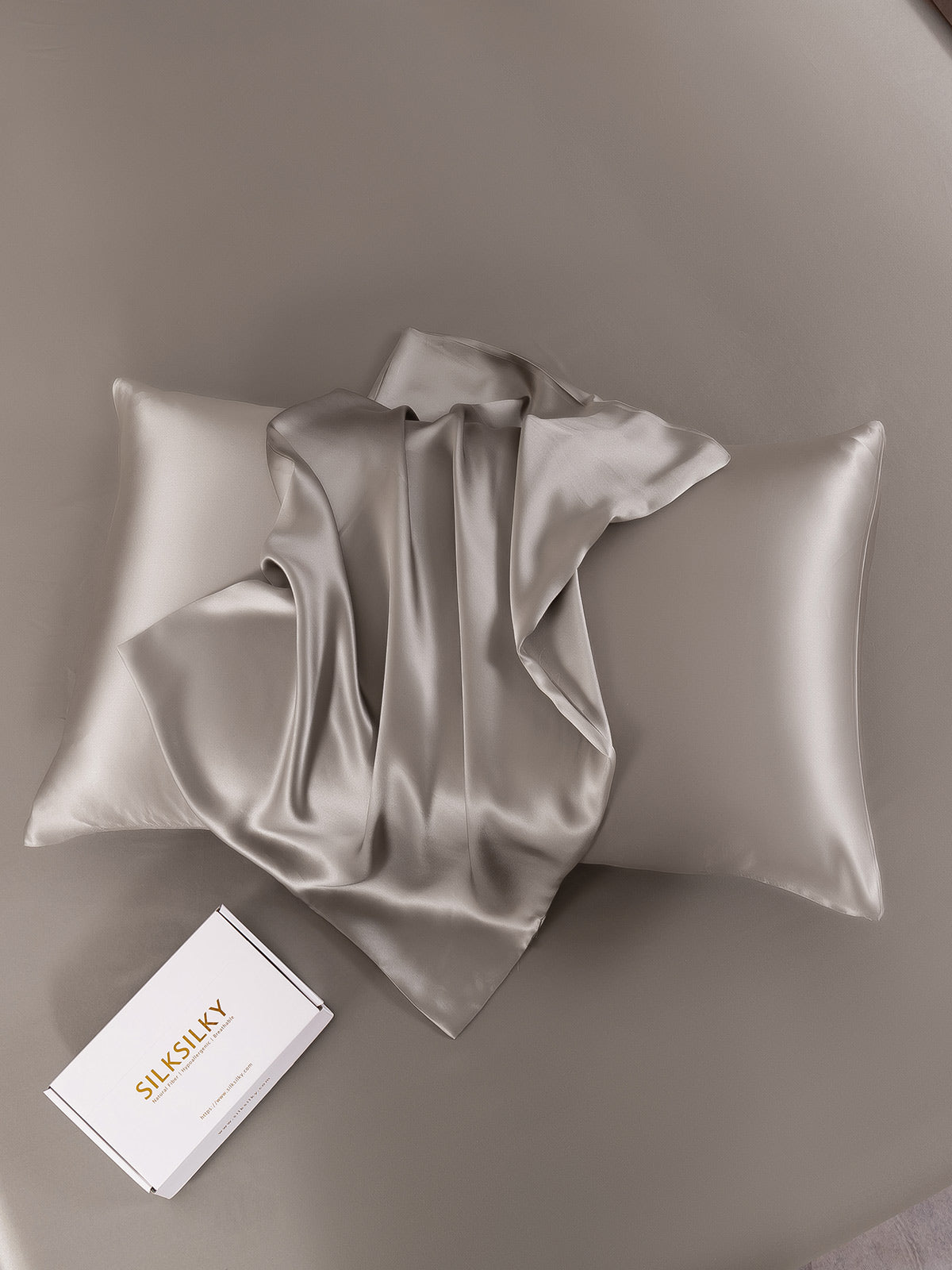 [Gris] SilkSilky-ES 19Momme Seda Pura Pillowcase 006