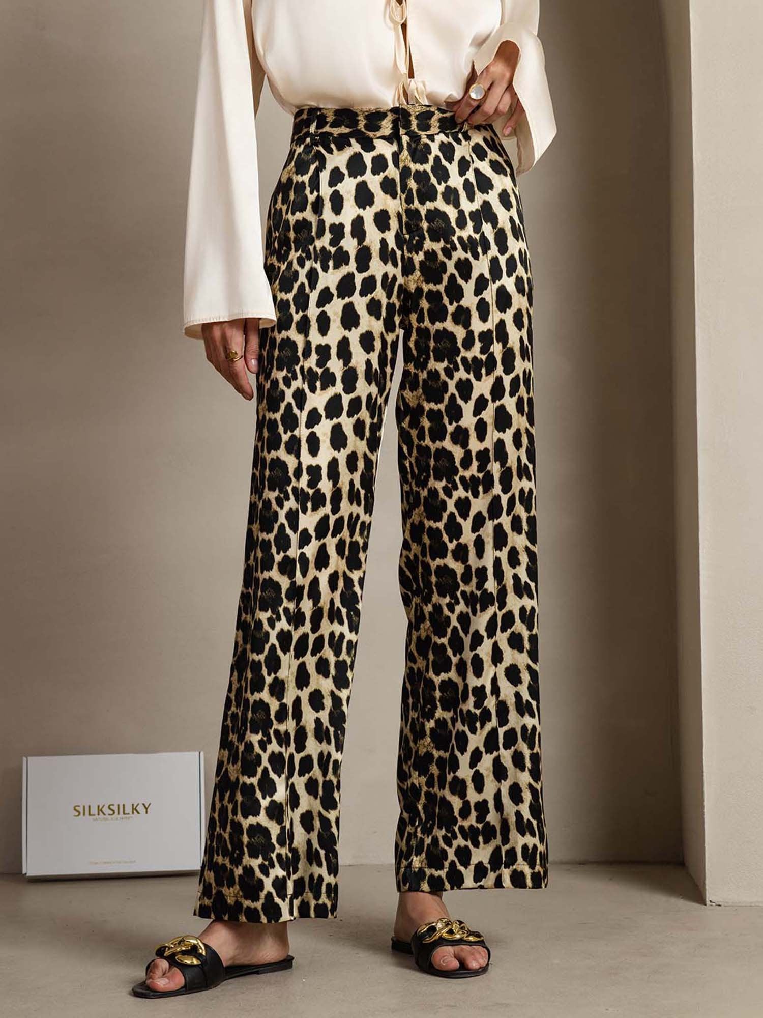[Leopardo] SilkSilky-ES 19Momme Seda Womens Pants 001