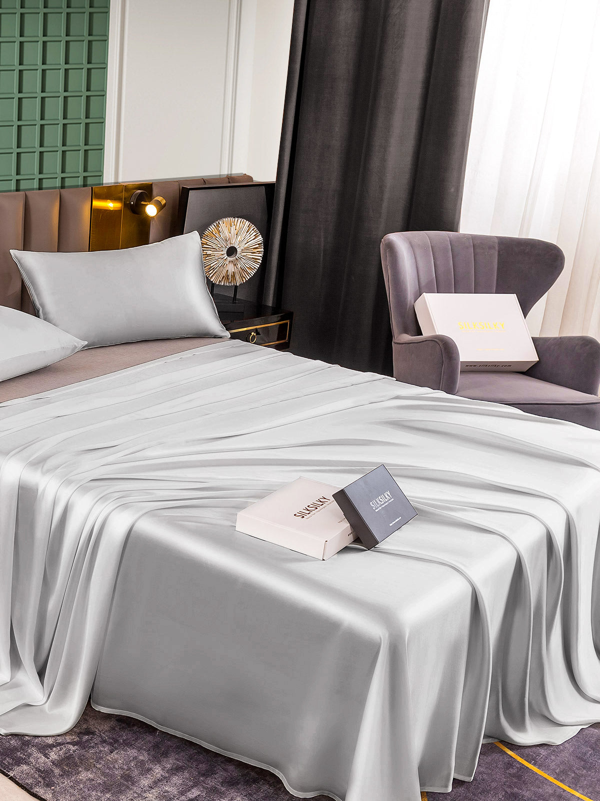 [Plata] SilkSilky-ES 25Momme Seda Pura Bedding Set 004