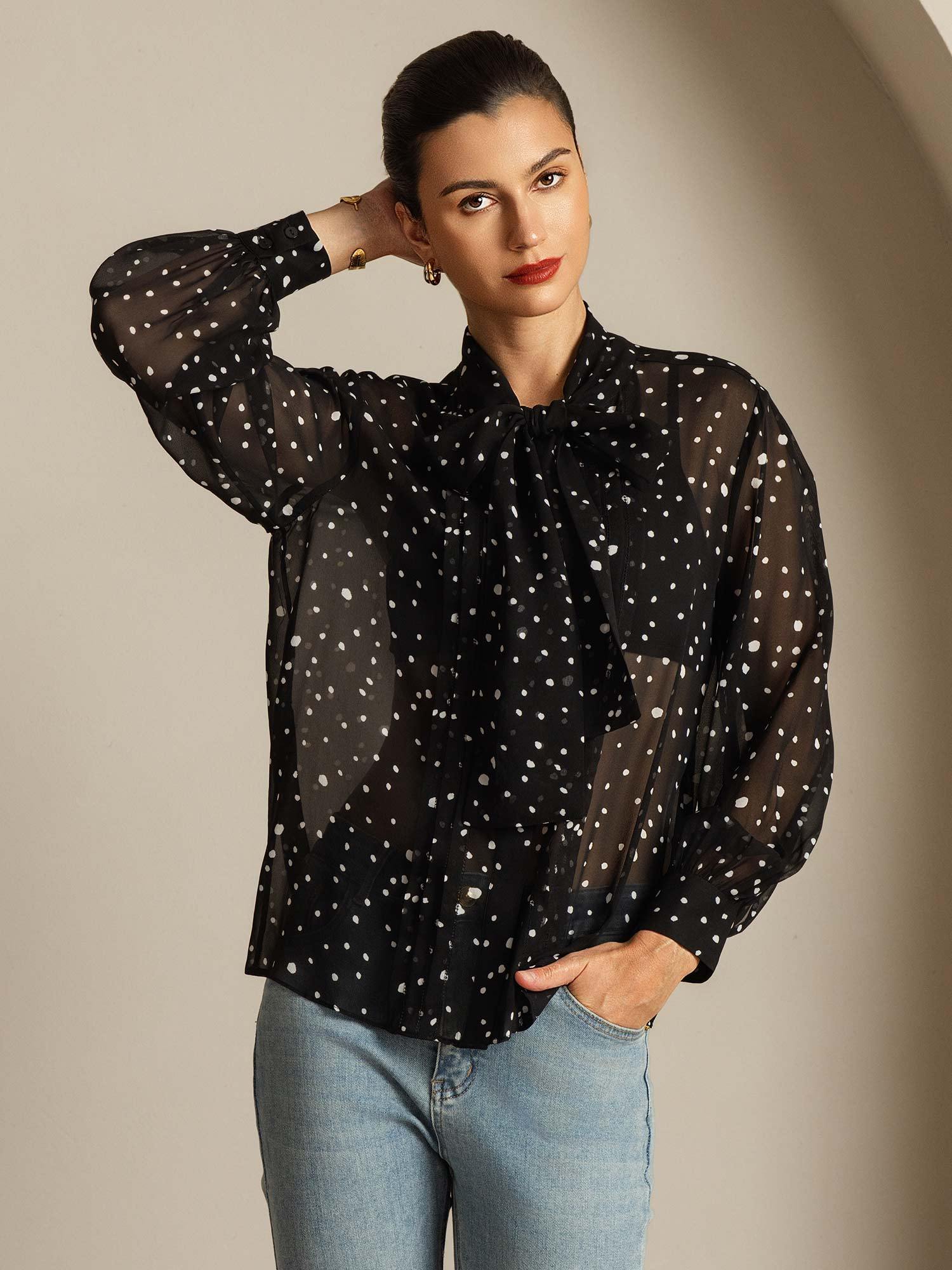 [Lunares] SilkSilky-ES Seda Pura Womens Shirt 007