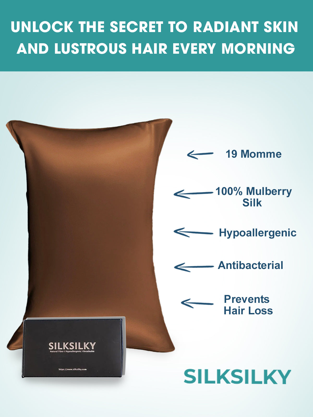 [Café] SilkSilky-ES 19Momme Seda Pura Pillowcase 003