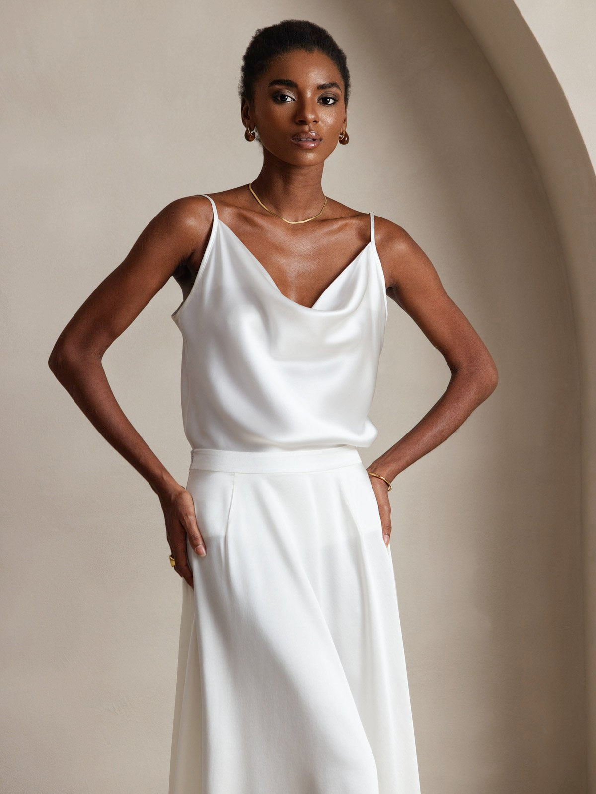 [Blanco] SilkSilky-ES 19Momme Seda Camisoles 004