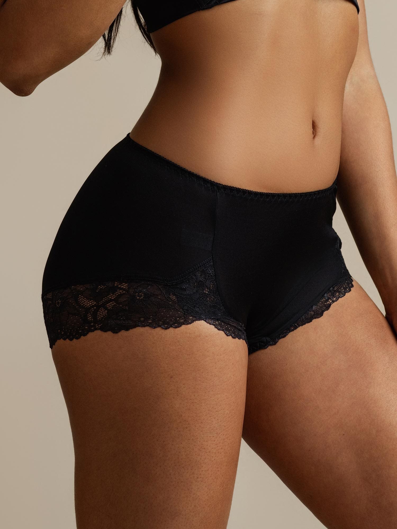 [Negro] SilkSilky-ES Seda Pura Panty 007,