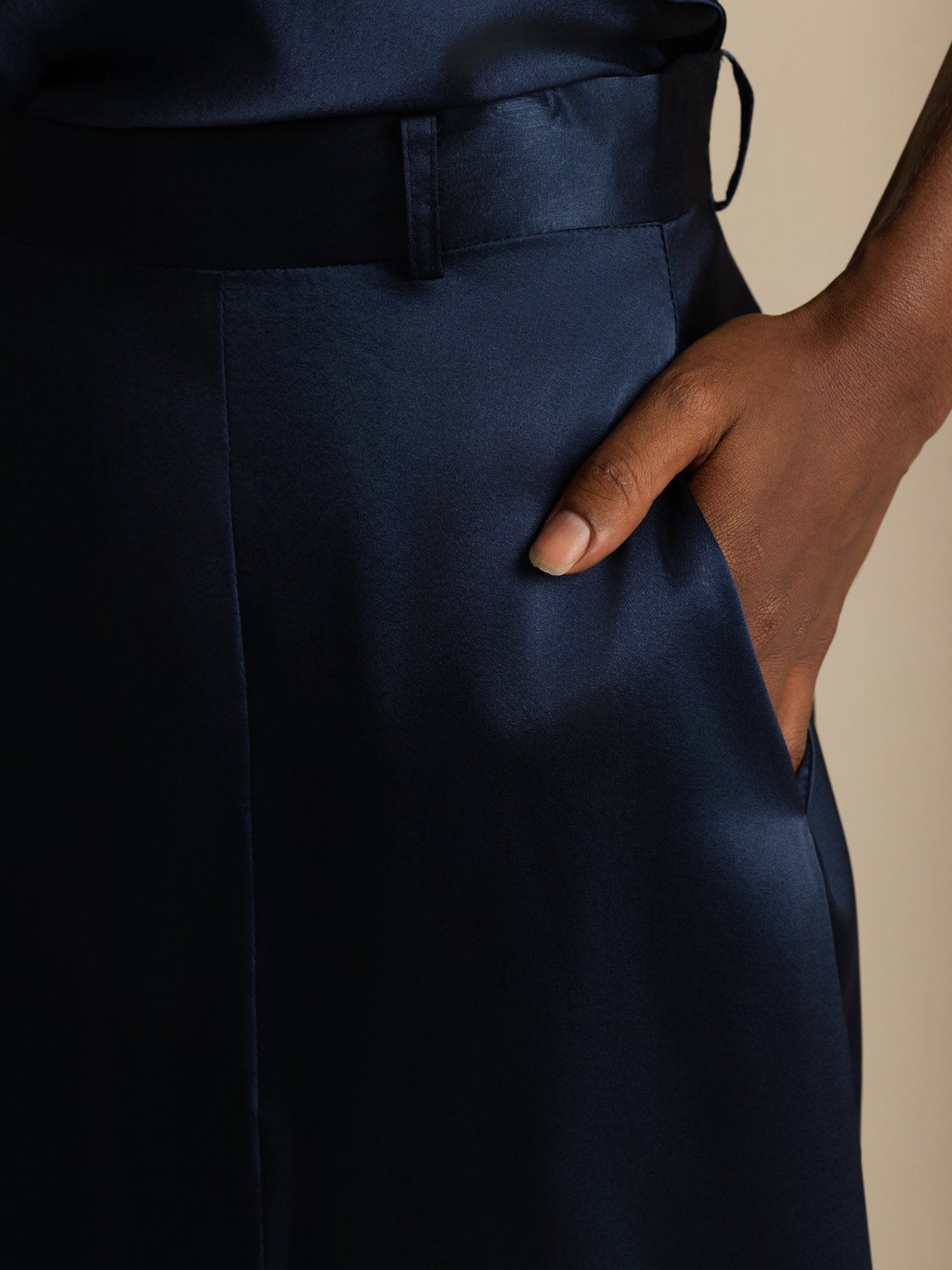 [AzulOscuro] SilkSilky-ES 19Momme Seda Skirt 007