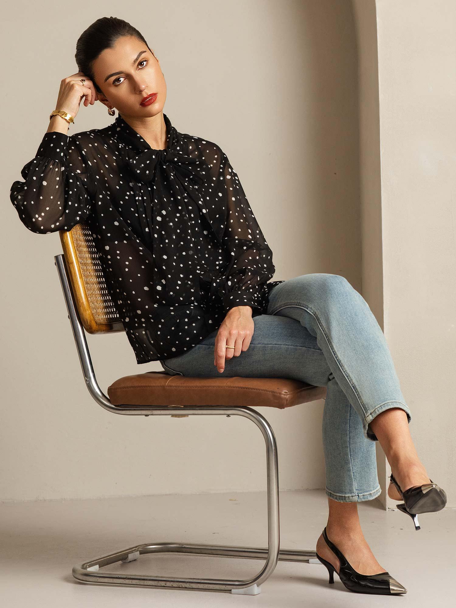 [Lunares] SilkSilky-ES Seda Pura Womens Shirt 009
