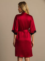 [Vino] SilkSilky-ES Half Sleeve Bata de mujer 002