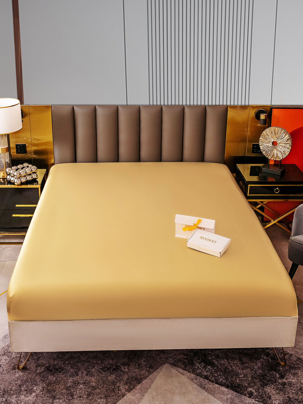 [Champán] SilkSilky-ES 22Momme Seda Pura Sheet 001