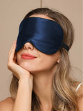 SilkSilky ES 19Momme Seda Pura Eye Mask AzulOscuro 002