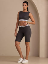 [Gris] SilkSilky-ES Sleeveless Crew Neck Women's Outfit Sets 005