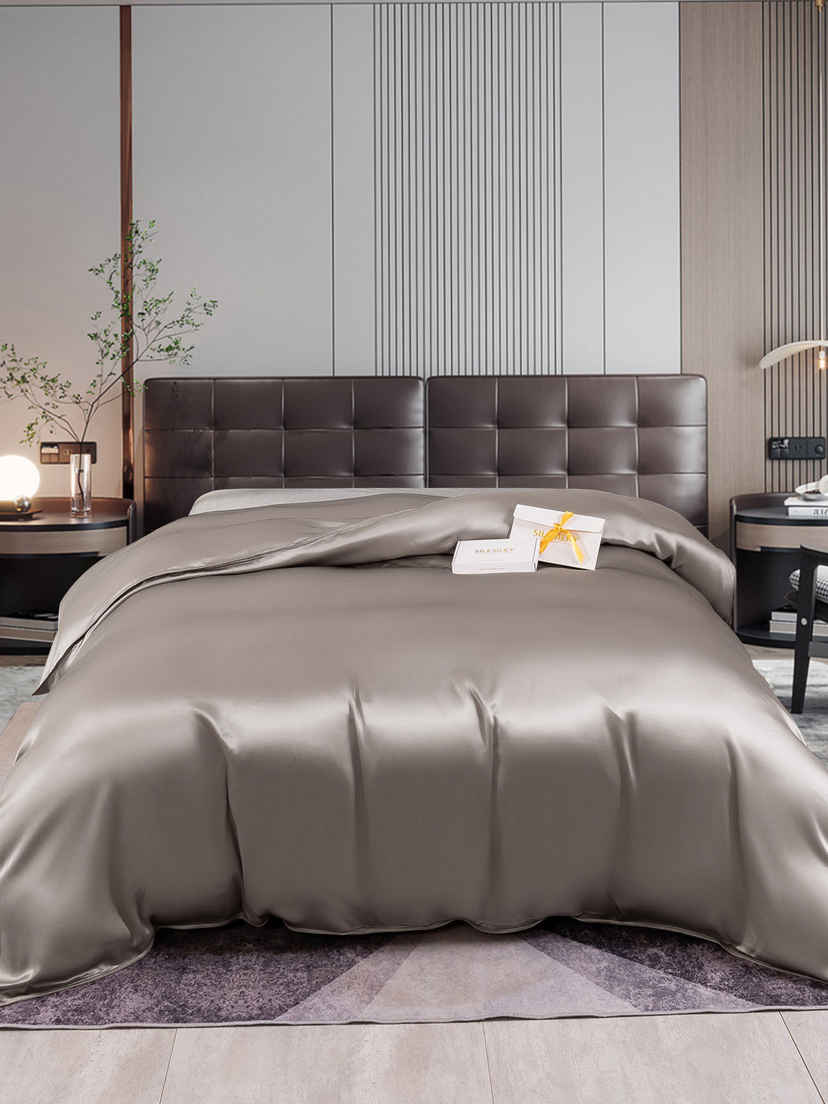 [Gris] SilkSilky-ES 22Momme Seda Pura Duvet Cover 001