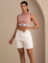 [Rosa] SilkSilky-ES Sleeveless Crew Neck Top de tirantes 008