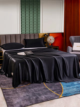 [Negro] SilkSilky-ES 25Momme Seda Pura Bedding Set 003