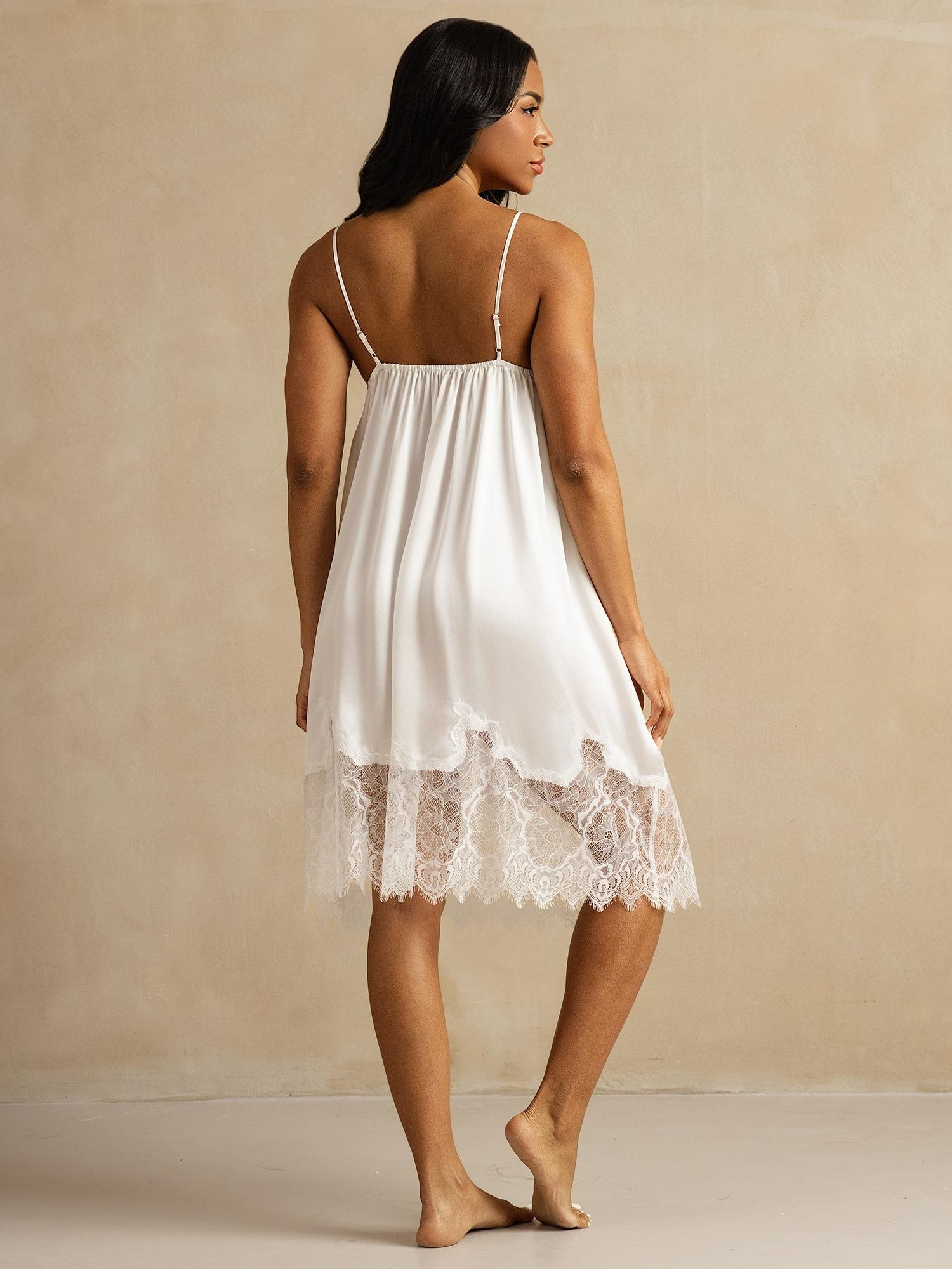 [Blanco] SilkSilky-ES Seda Pura Nightgown 002