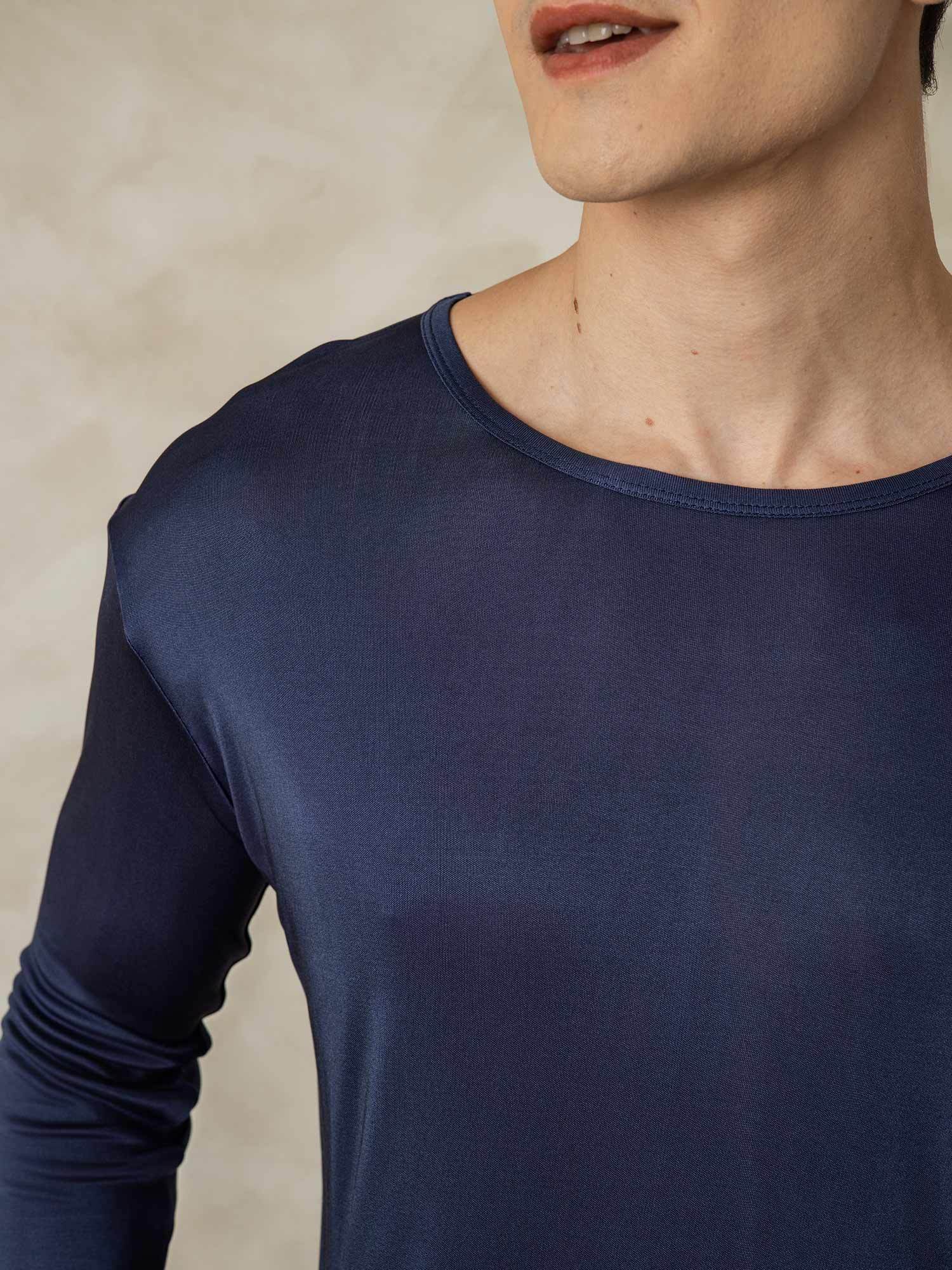 [AzulOscuro] SilkSilky-ES Seda Mens Pajamas 004