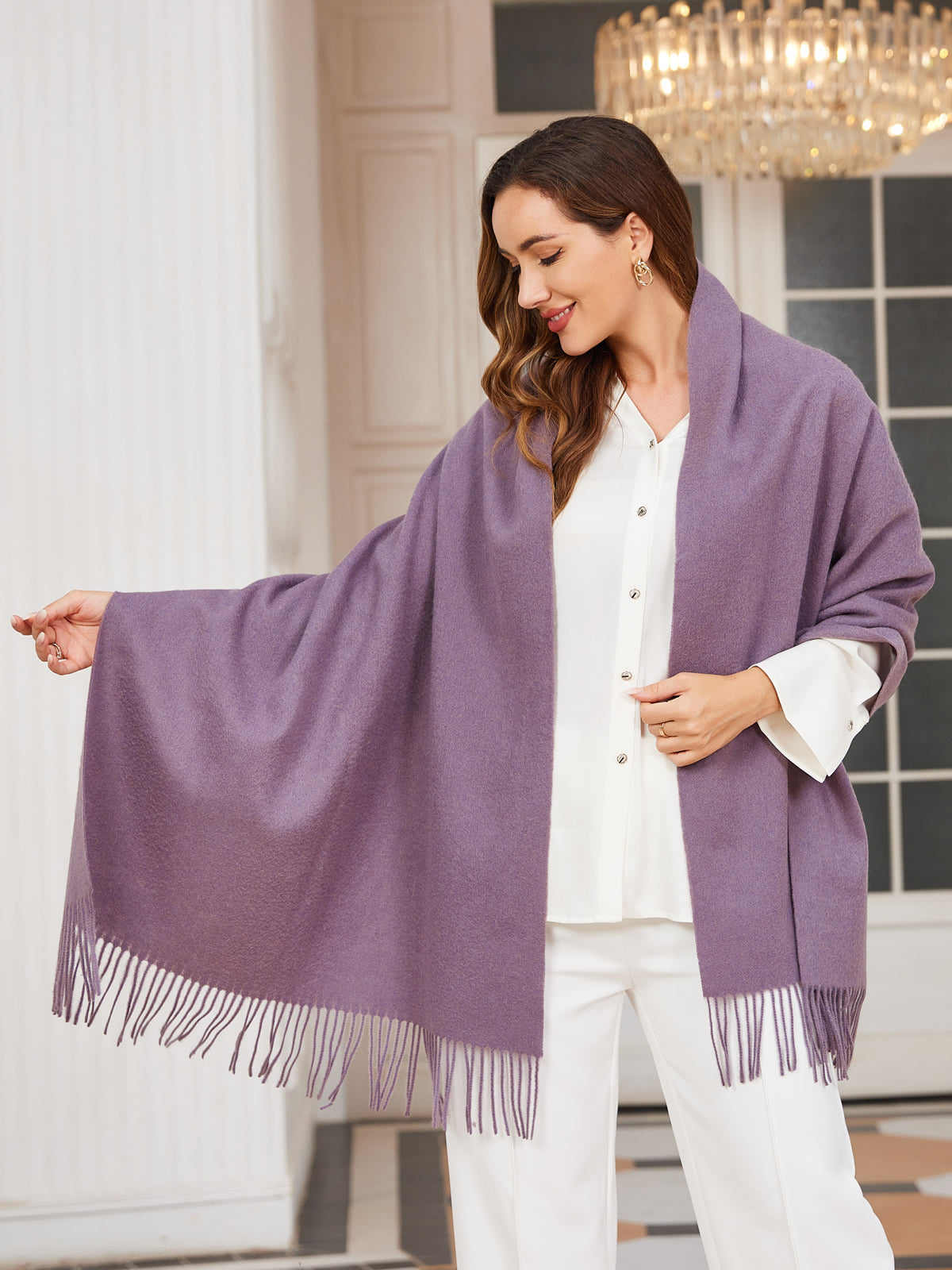 [Púrpura] SilkSilky-ES Lana Scarf 001