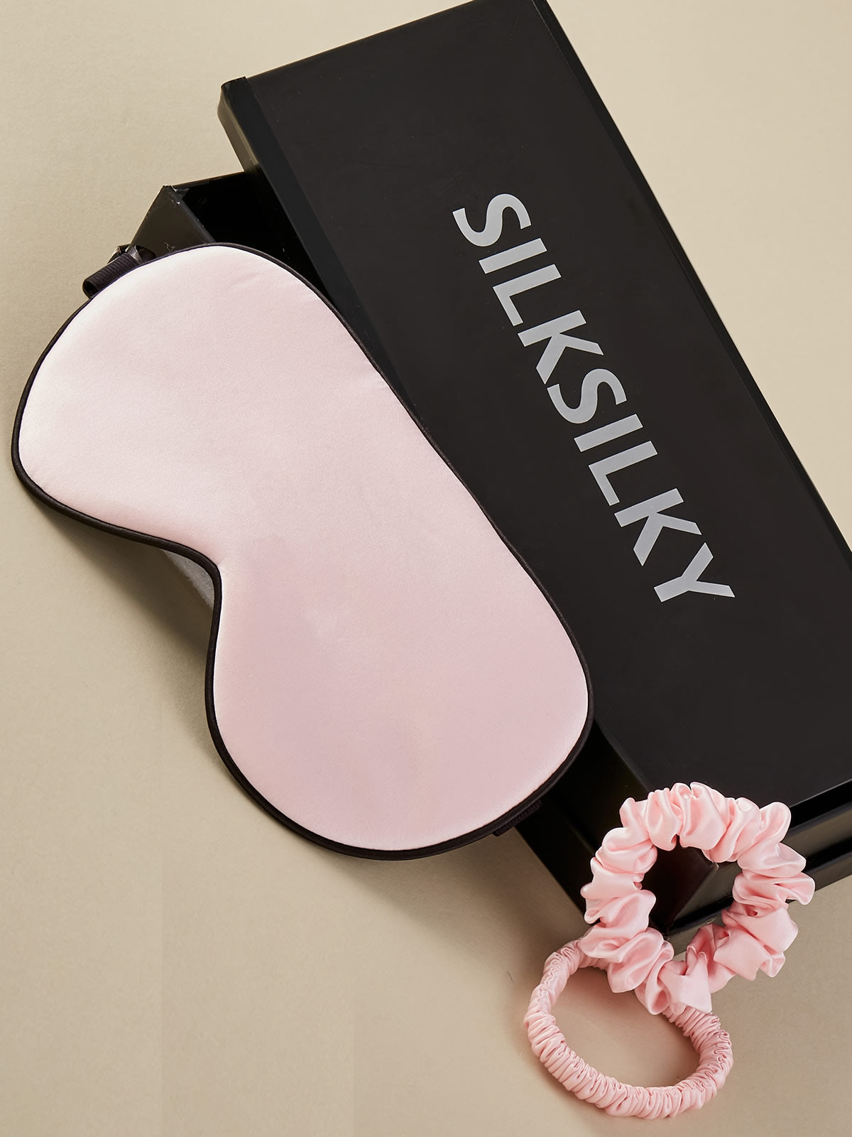 SilkSilky ES 19Momme Seda Pura Eye Mask Rosa 002