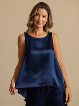 [Azul Oscuro] SilkSilky-ES Sleeveless Scoop Neck Top de tirantes 002