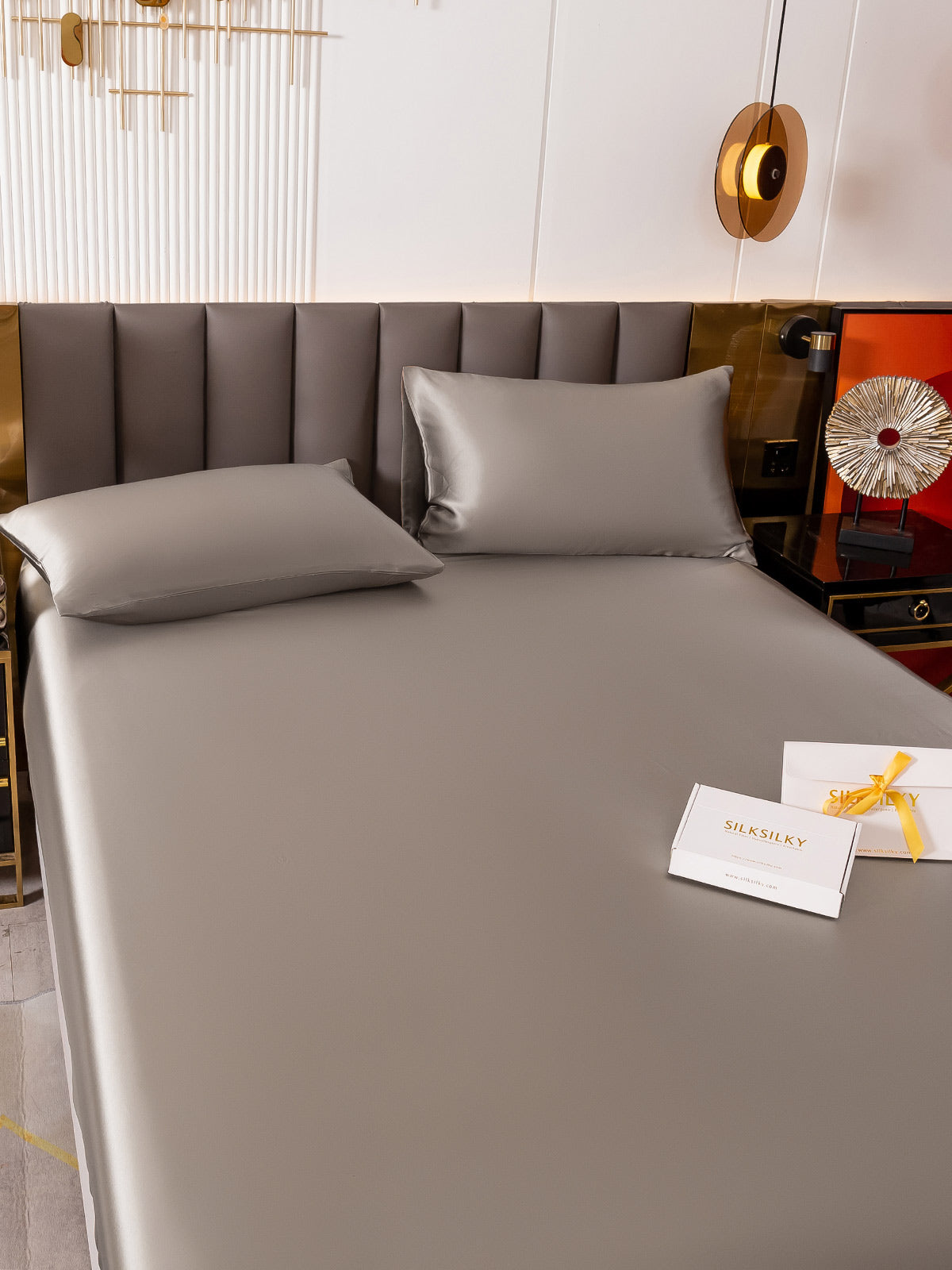 [Gris] SilkSilky-ES 19Momme Seda Pura Bedding Set 005