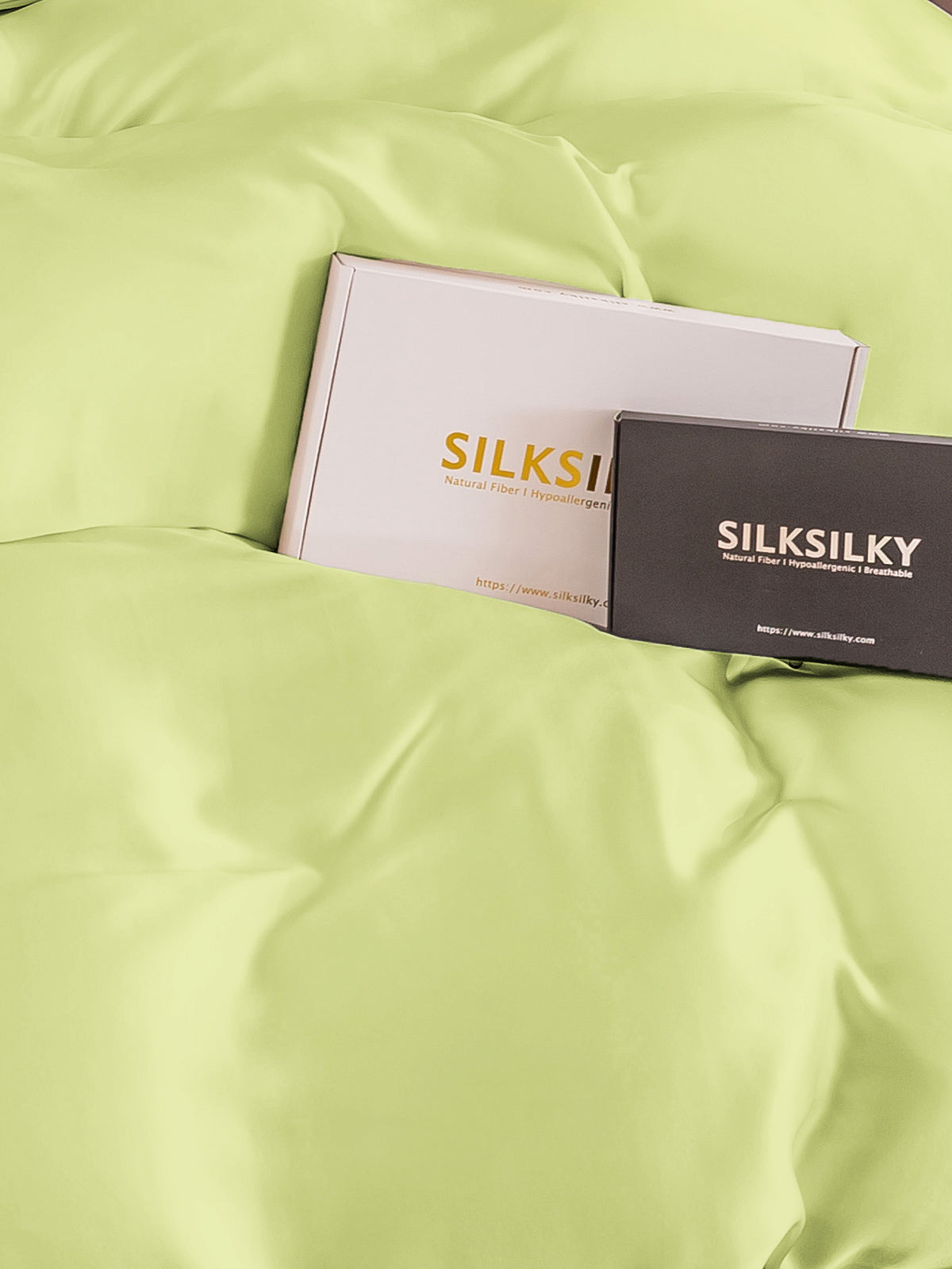 [Menta Verde] SilkSilky-ES 19Momme Seda Pura Duvet Cover 004