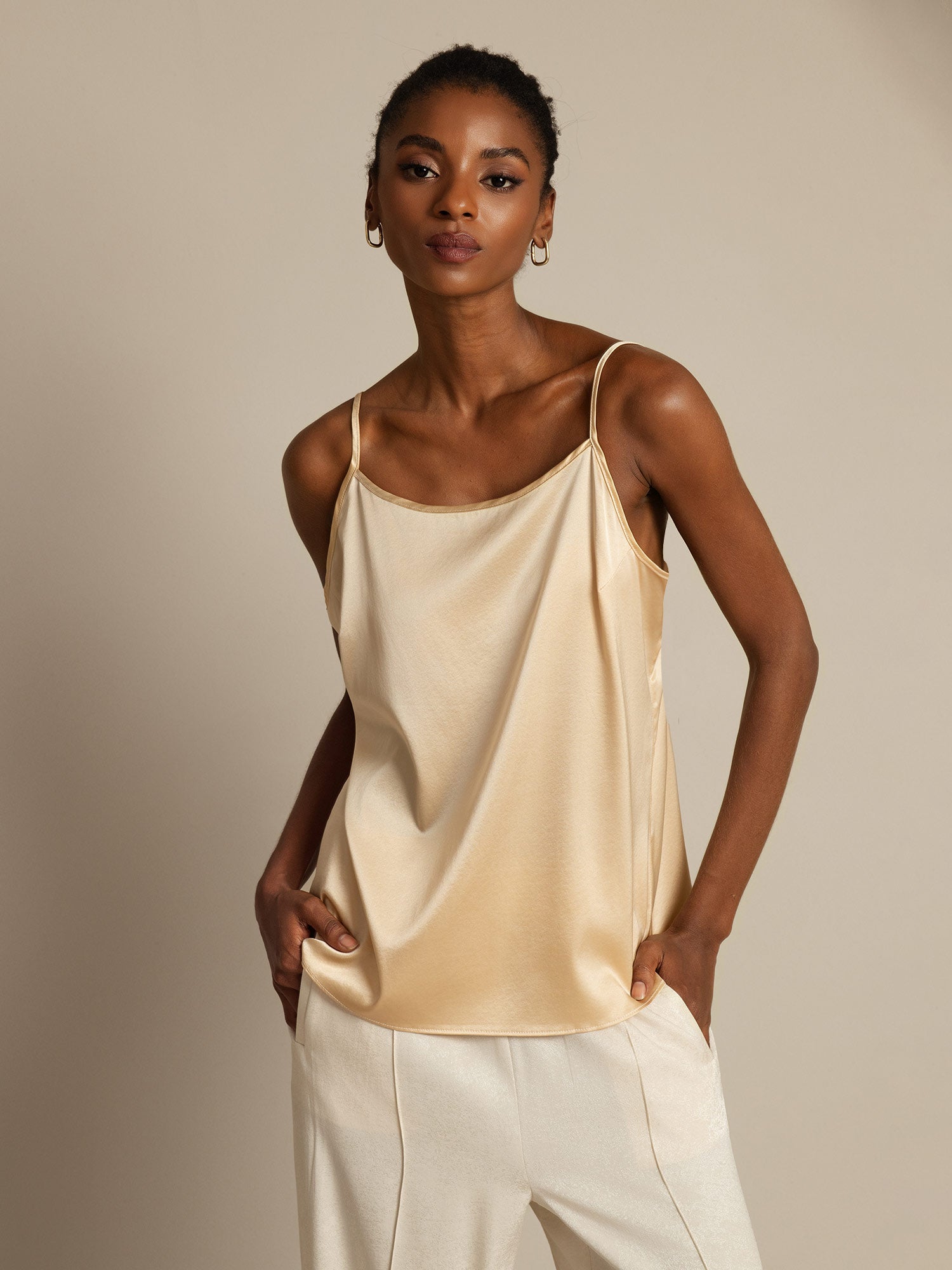 [Champán] SilkSilky-ES 19Momme Seda Camisoles 005