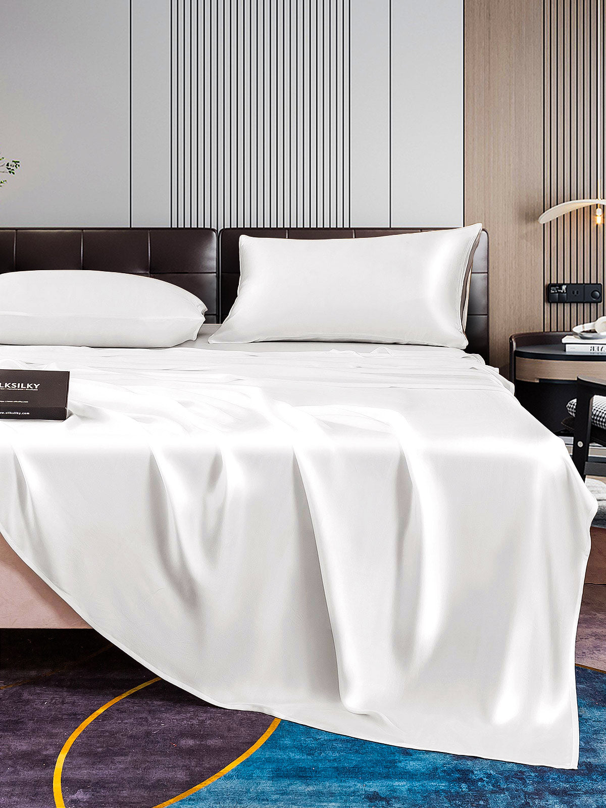 [Blanco] SilkSilky-ES 22Momme Seda Pura Bedding Set 006