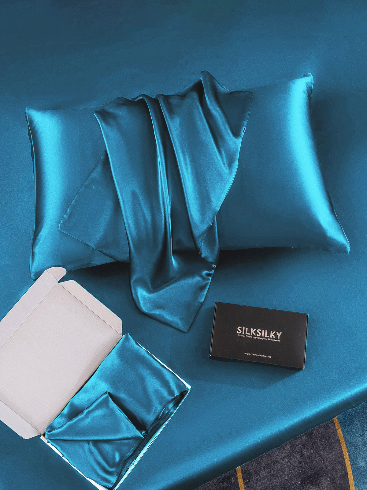 [Azul Real] SilkSilky-ES 19Momme Seda Pura Pillowcase 006