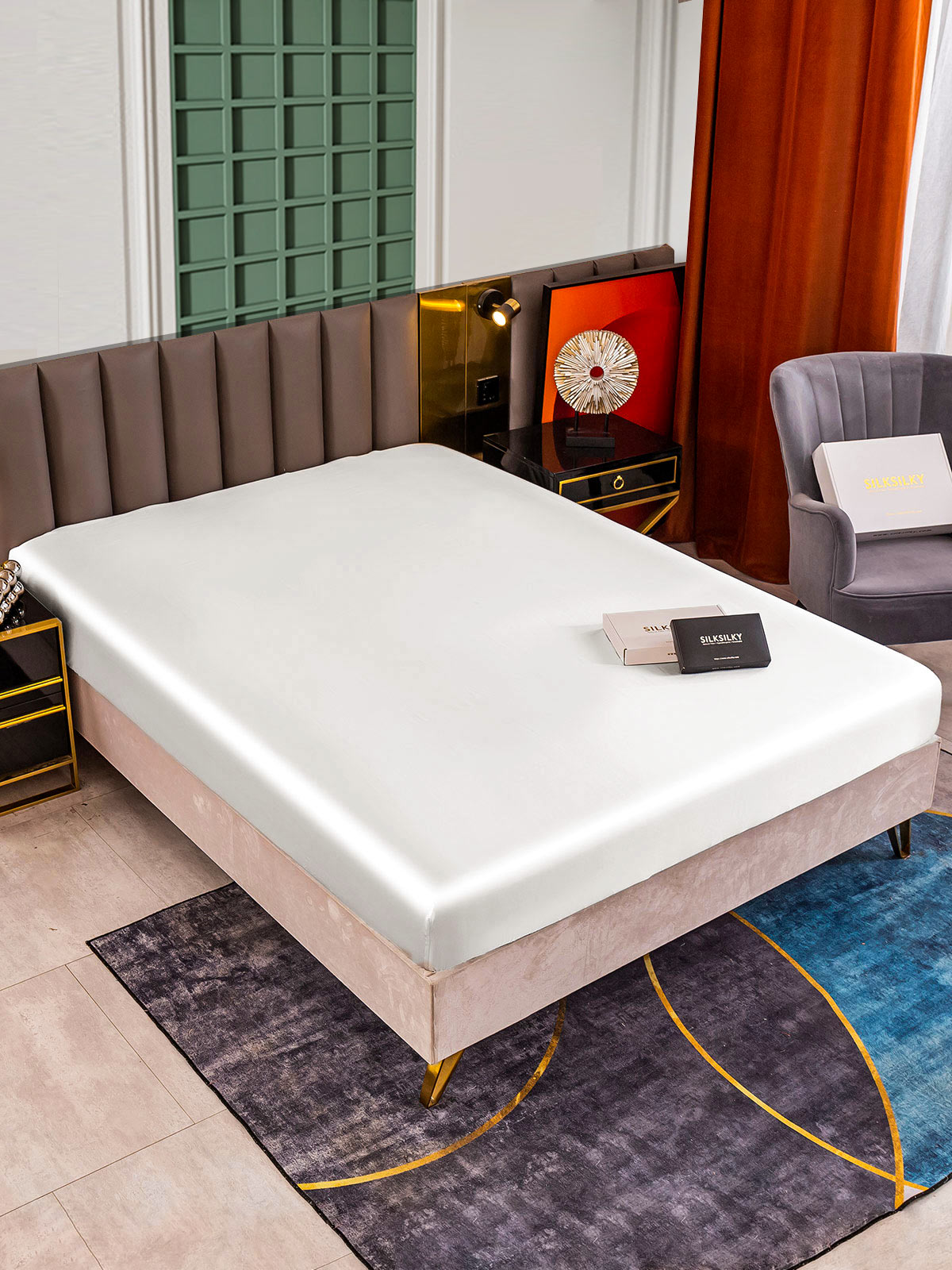 [Blanco] SilkSilky-ES 25Momme Seda Pura Sheet 001