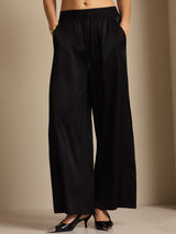 [Negro] SilkSilky-ES 19Momme Womens Pants 005
