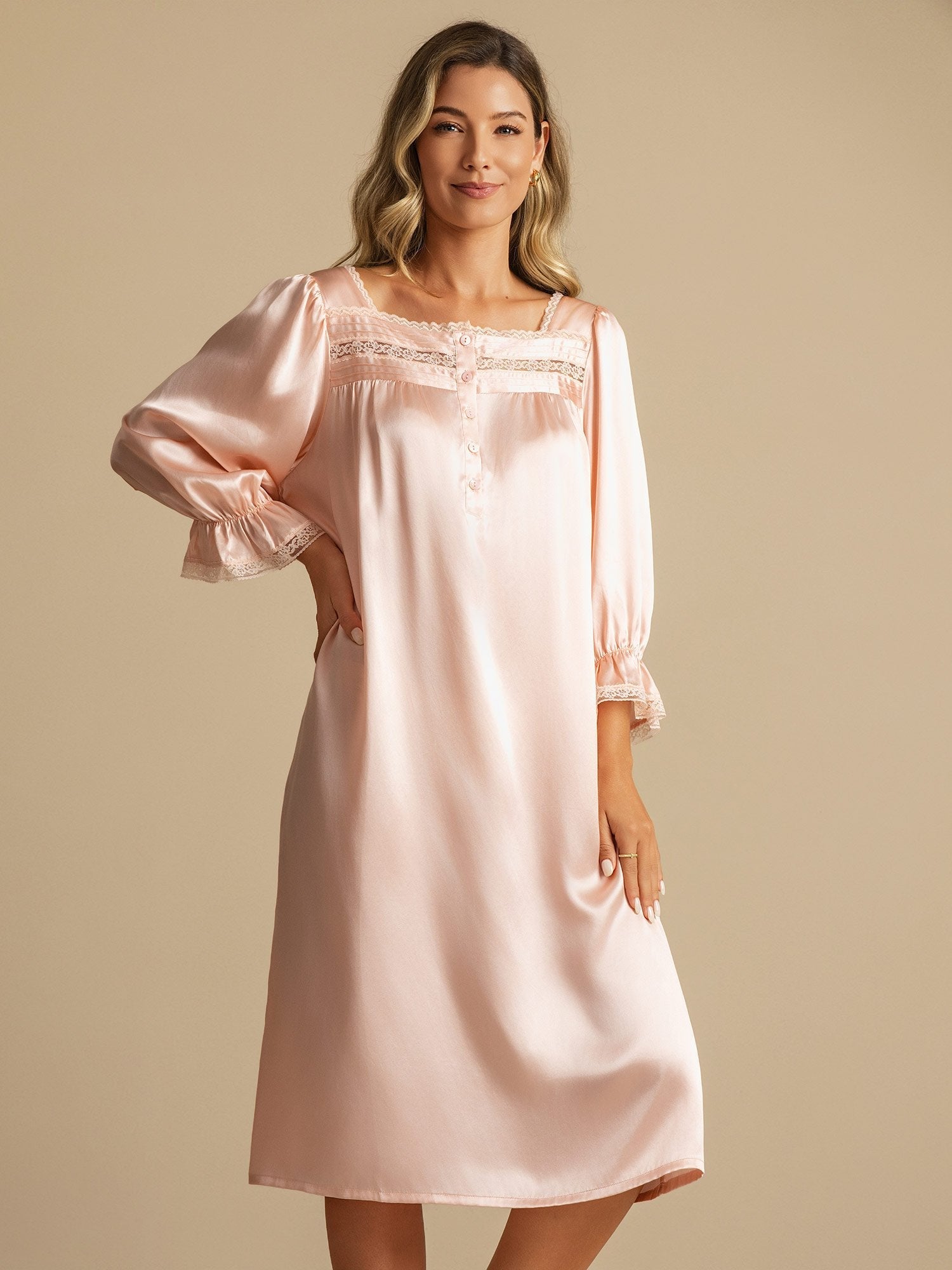 [RosaClaro] SilkSilky-ES Seda Pura Nightgown 003