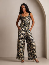 [Leopardo] SilkSilky-ES Seda Pura Cuello Barco Conjunto de tirantes 006,