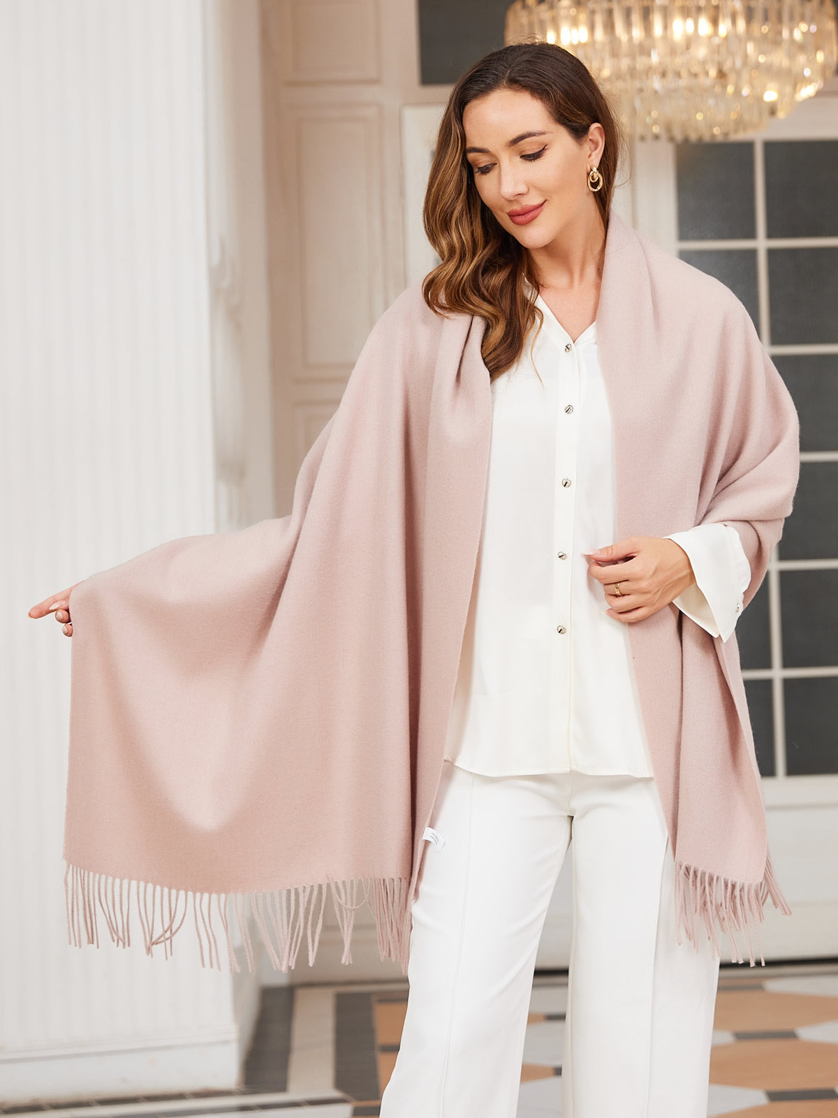 [Beige Claro] SilkSilky-ES Lana Scarf 001