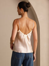 [Rosa] SilkSilky-ES Spaghetti Strap V Neck Top de tirantes 002