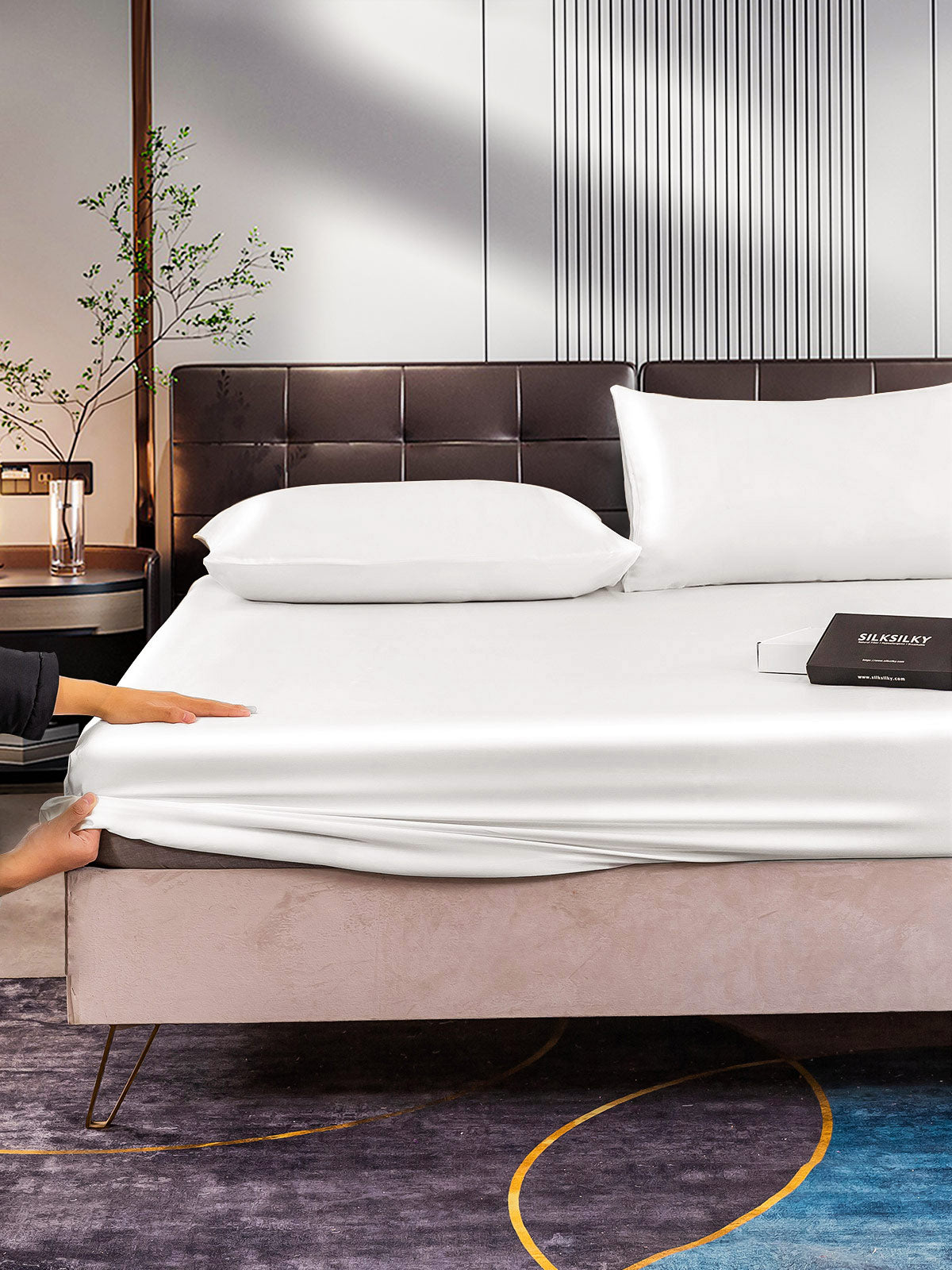 [Blanco] SilkSilky-ES 22Momme Seda Pura Bedding Set 006