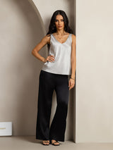 [Plata] SilkSilky-ES Sleeveless V Neck Top de tirantes 005