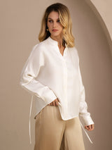 [Blanco] SilkSilky-ES Long Sleeve Blouse 003