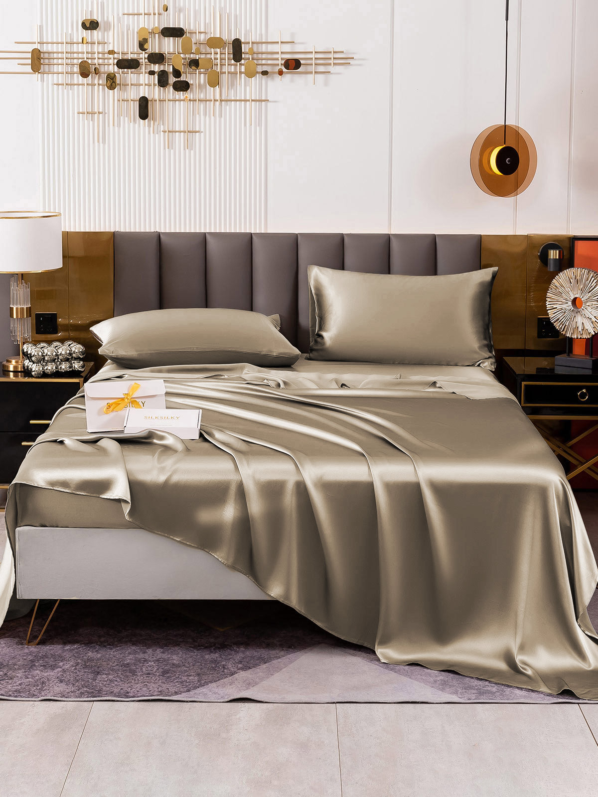[Caqui] SilkSilky-ES 19Momme Seda Pura Bedding Set 002