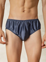 [AzulGrisáceo] SilkSilky-ES Seda Pura Mens Underwear 001
