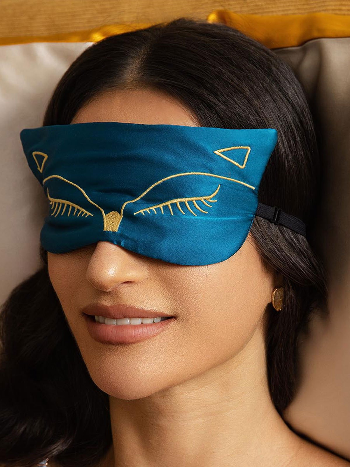 [Azul Real] SilkSilky-ES Seda Pura Eye Mask 003