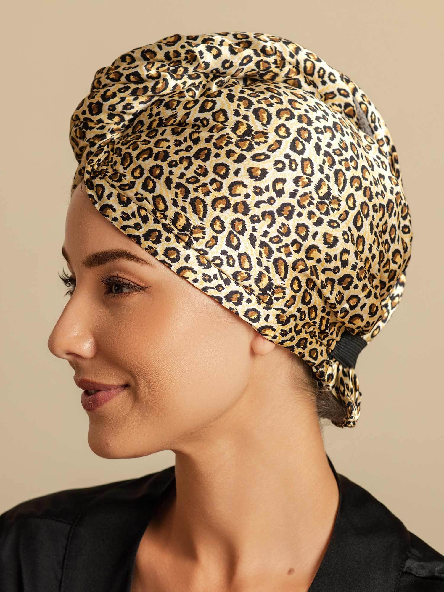 [Leopardo] SilkSilky-ES Seda Pura Hair Towel Wrap 005,