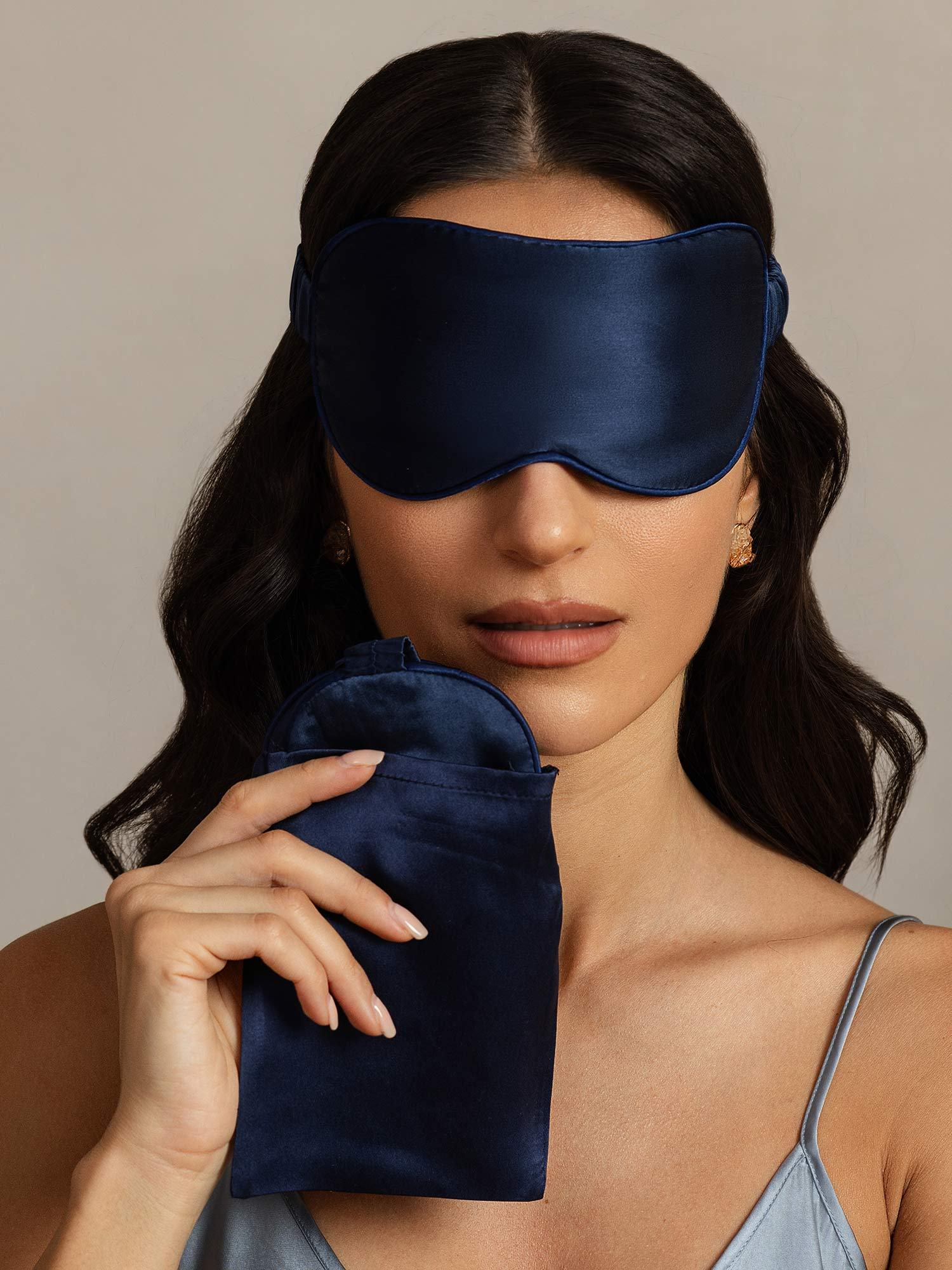 [AzulOscuro] SilkSilky-ES Seda Pura Eye Mask 006