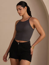 [Gris] SilkSilky-ES Sleeveless Crew Neck Top de tirantes 004